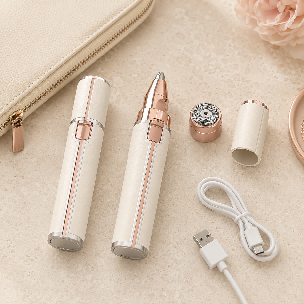 2-in-1 Rechargeable Facial Hair Remover & Eyebrow Trimmer