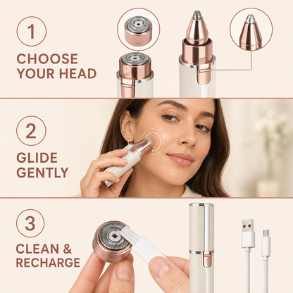 2-in-1 Rechargeable Facial Hair Remover & Eyebrow Trimmer